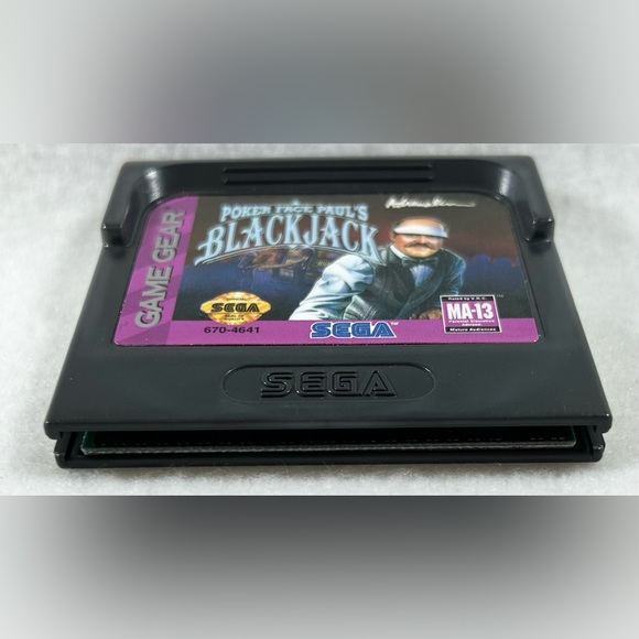 POKER FACE PAUL’S BLACKJACK by SEGA from 1992 game cartridge in case - Picture 4 of 6